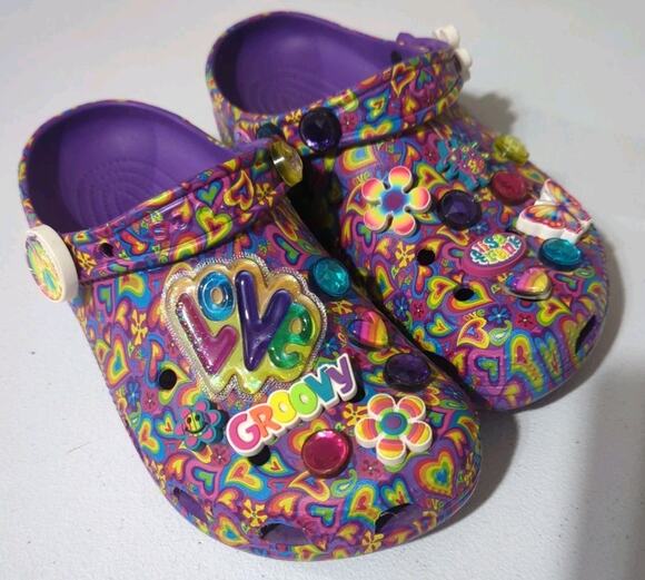 CROCS Shoes - CROCS x LISA FRANK Limited Edition Purple Groovy Womens Size 8